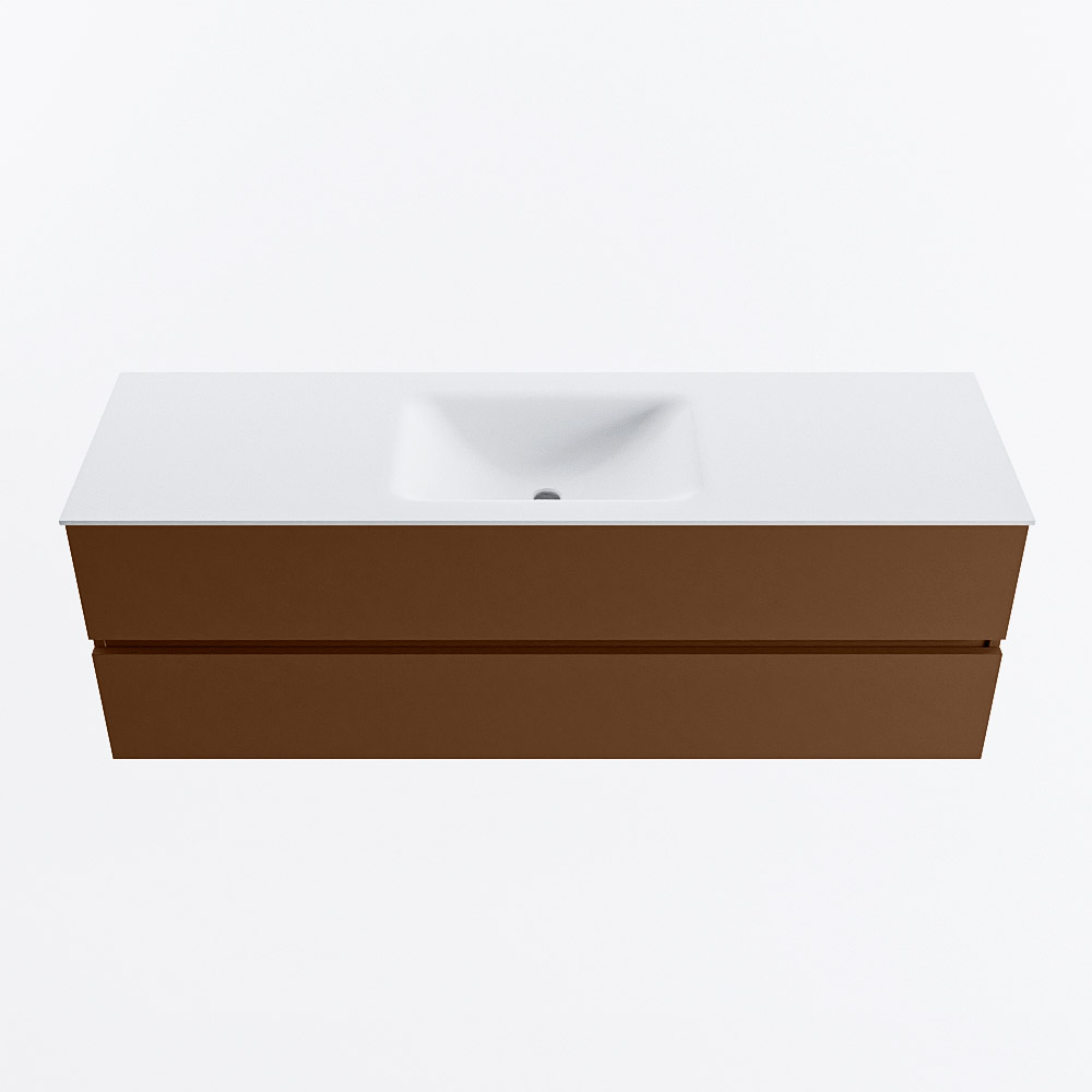MONDIAZ VICA 150cm mueble de baño Rust 2 cajones. Lavabo CLOUD Centro sin orificio, color Talc. 5 MONDIAZ VICA 150cm mueble de baño Rust 2 cajones. Lavabo CLOUD Centro sin orificio, color Talc. - Imagen 5