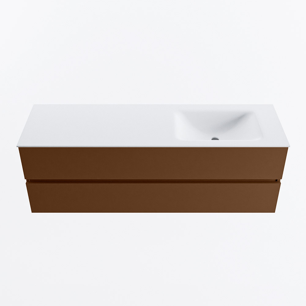 MONDIAZ VICA 150cm mueble de baño Rust 2 cajones. Lavabo CLOUD Derecho sin orificio, color Talc. 5 MONDIAZ VICA 150cm mueble de baño Rust 2 cajones. Lavabo CLOUD Derecho sin orificio, color Talc. - Imagen 5
