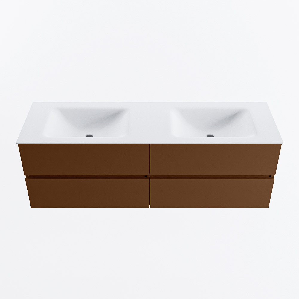 MONDIAZ VICA 150cm mueble de baño Rust 4 cajones. Lavabo CLOUD Doble 2 orificios, color Talc. 5 MONDIAZ VICA 150cm mueble de baño Rust 4 cajones. Lavabo CLOUD Doble 2 orificios, color Talc. - Imagen 5