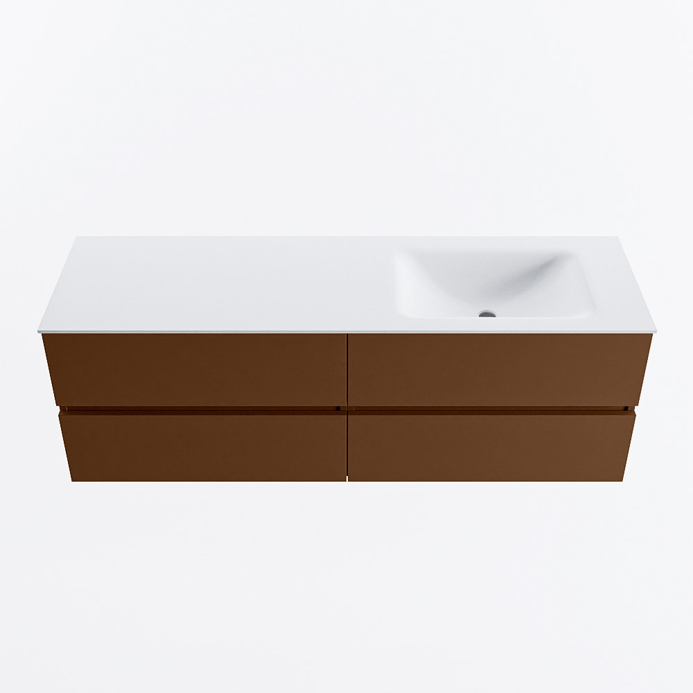 MONDIAZ VICA 150cm mueble de baño Rust 4 cajones. Lavabo CLOUD Derecho sin orificio, color Talc. 5 MONDIAZ VICA 150cm mueble de baño Rust 4 cajones. Lavabo CLOUD Derecho sin orificio, color Talc. - Imagen 5