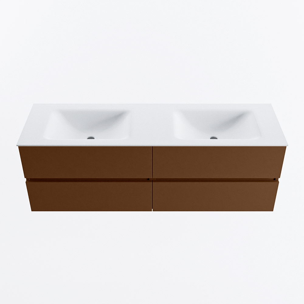MONDIAZ VICA 150cm mueble de baño Rust 4 cajones. Lavabo CLOUD Doble sin orificio, color Talc. 5 MONDIAZ VICA 150cm mueble de baño Rust 4 cajones. Lavabo CLOUD Doble sin orificio, color Talc. - Imagen 5
