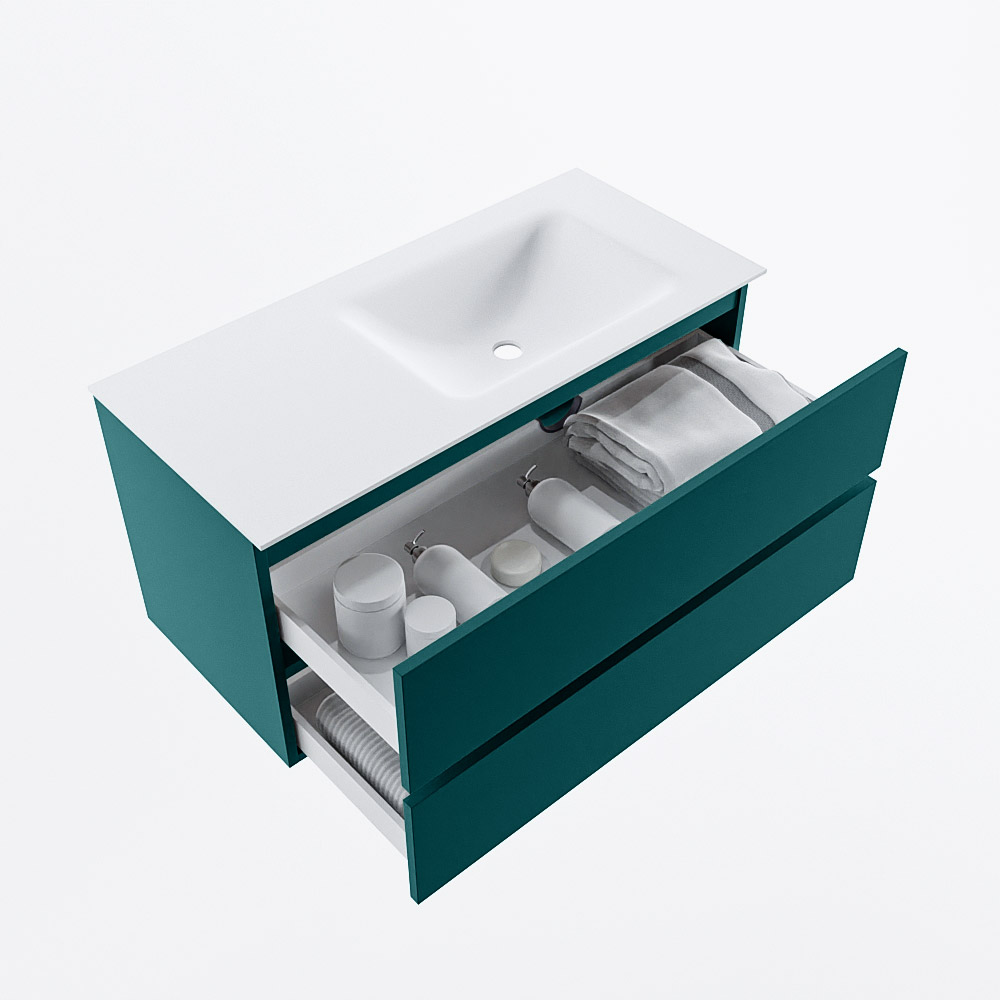 MONDIAZ VICA 100cm mueble de baño Smag 2 cajones. Lavabo CLOUD Derecho 1 orificio, color Talc. 7 MONDIAZ VICA 100cm mueble de baño Smag 2 cajones. Lavabo CLOUD Derecho 1 orificio, color Talc. - Imagen 7