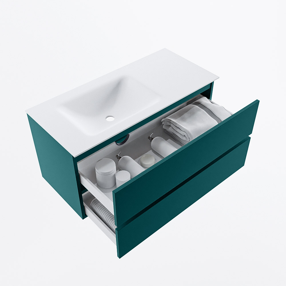 MONDIAZ VICA 100cm mueble de baño Smag 2 cajones. Lavabo CLOUD Izquierda sin orificio, color Talc. 7 MONDIAZ VICA 100cm mueble de baño Smag 2 cajones. Lavabo CLOUD Izquierda sin orificio, color Talc. - Imagen 7