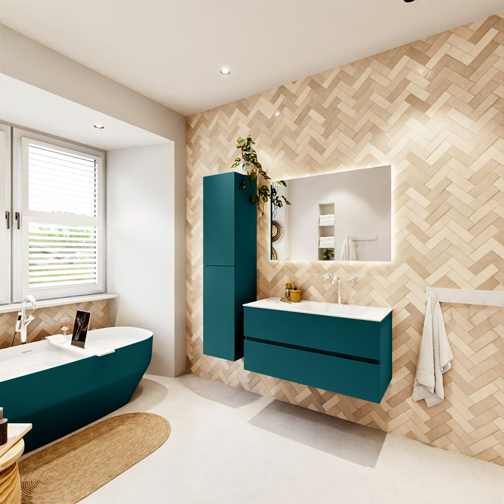 MONDIAZ VICA 100cm mueble de baño Smag 2 cajones. Lavabo CLOUD Derecho 1 orificio, color Talc. 4 MONDIAZ VICA 100cm mueble de baño Smag 2 cajones. Lavabo CLOUD Derecho 1 orificio, color Talc. - Imagen 4