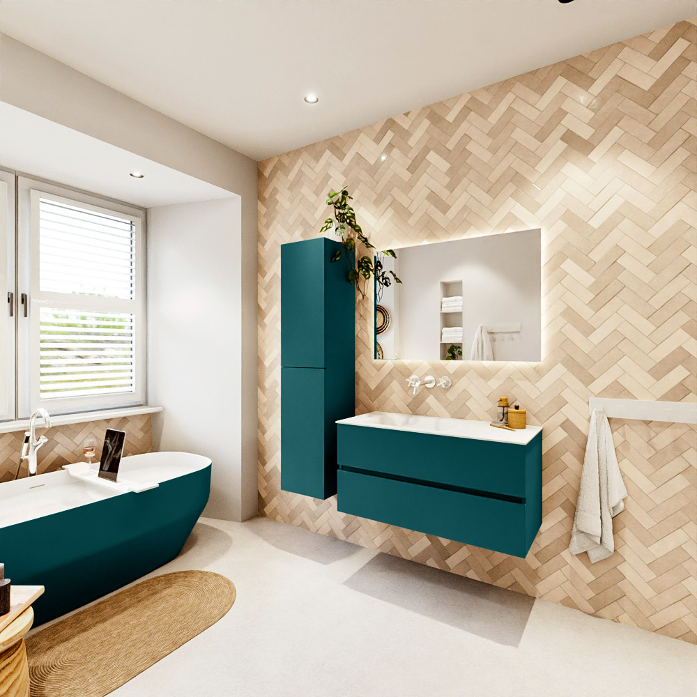 MONDIAZ VICA 100cm mueble de baño Smag 2 cajones. Lavabo CLOUD Izquierda sin orificio, color Talc. 4 MONDIAZ VICA 100cm mueble de baño Smag 2 cajones. Lavabo CLOUD Izquierda sin orificio, color Talc. - Imagen 4