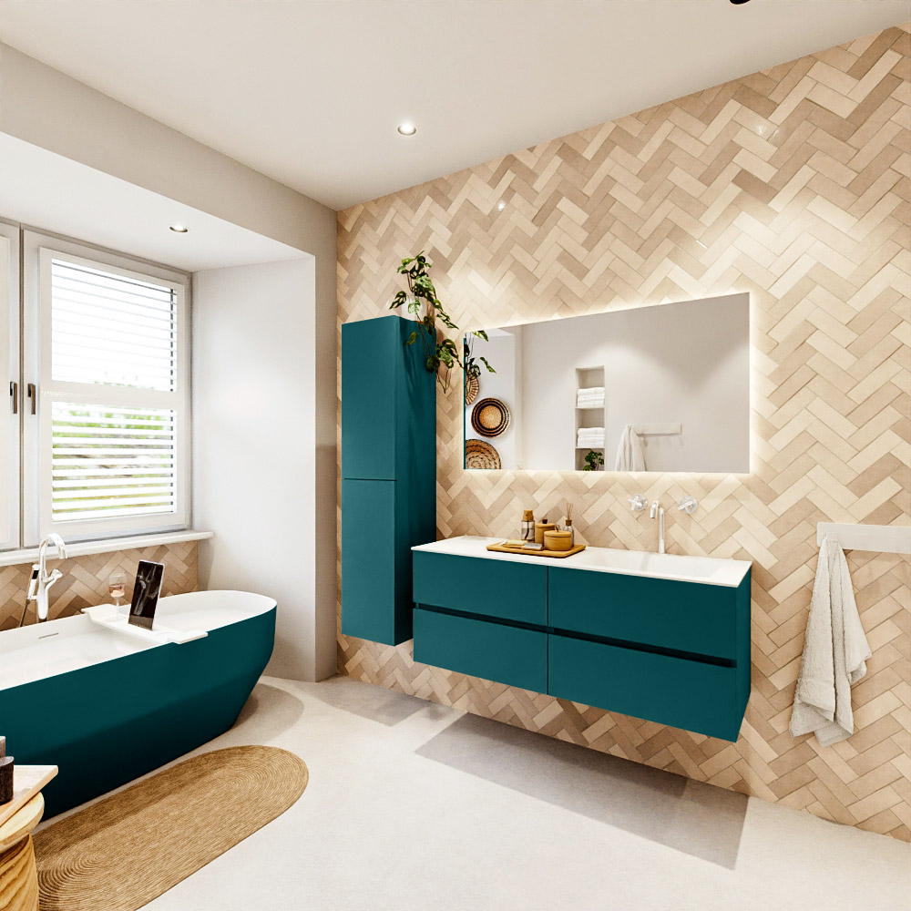 MONDIAZ VICA 130cm mueble de baño Smag 4 cajones. Lavabo CLOUD Derecho 1 orificio, color Talc. 4 MONDIAZ VICA 130cm mueble de baño Smag 4 cajones. Lavabo CLOUD Derecho 1 orificio, color Talc. - Imagen 4