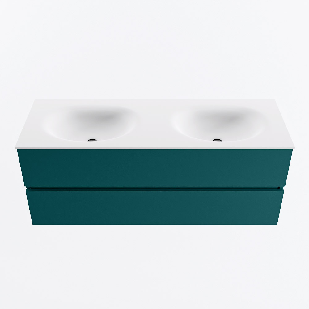 MONDIAZ VICA 130cm mueble de baño Smag 2 cajones. Lavabo MOON Doble sin orificio, color Talc. 5 MONDIAZ VICA 130cm mueble de baño Smag 2 cajones. Lavabo MOON Doble sin orificio, color Talc. - Imagen 5