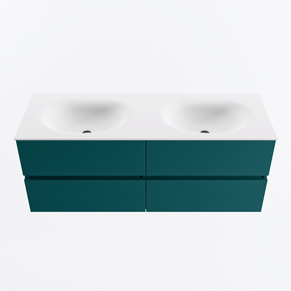 MONDIAZ VICA 130cm mueble de baño Smag 4 cajones. Lavabo MOON Doble 2 orificios, color Talc. 5 MONDIAZ VICA 130cm mueble de baño Smag 4 cajones. Lavabo MOON Doble 2 orificios, color Talc. - Imagen 5