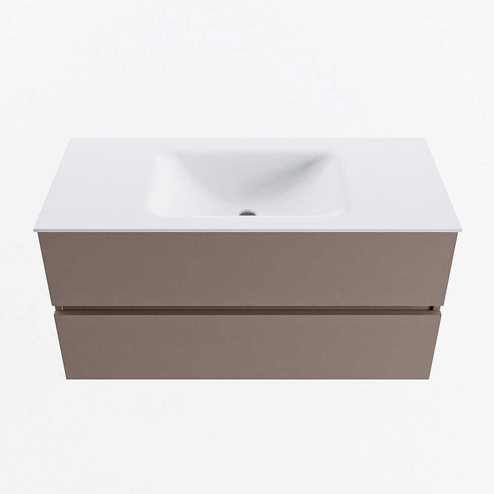 MONDIAZ VICA 100cm mueble de baño Smoke 2 cajones. Lavabo CLOUD Centro 1 orificio, color Talc. 5 MONDIAZ VICA 100cm mueble de baño Smoke 2 cajones. Lavabo CLOUD Centro 1 orificio, color Talc. - Imagen 5
