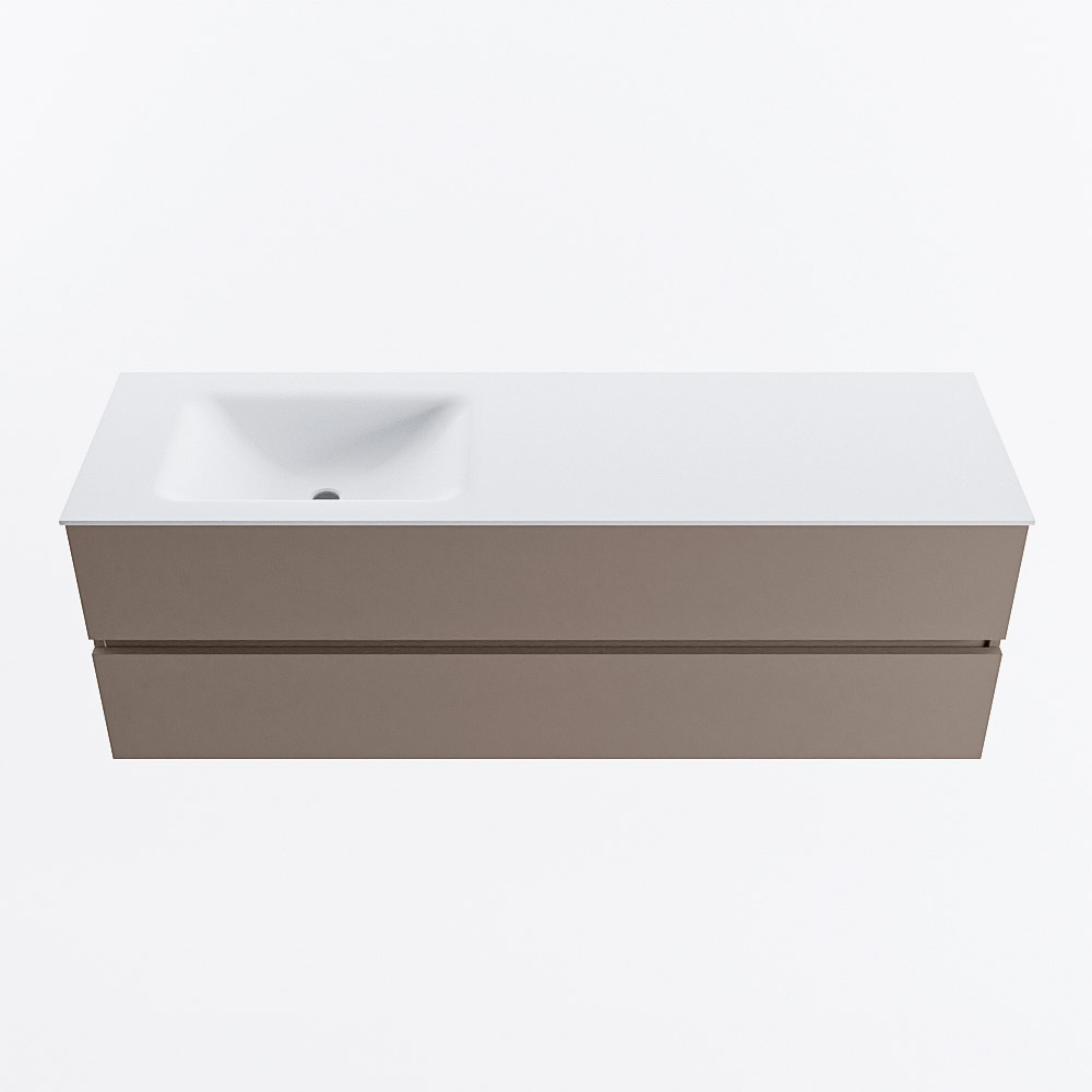 MONDIAZ VICA 150cm mueble de baño Smoke 2 cajones. Lavabo CLOUD Izquierda sin orificio, color Talc. 5 MONDIAZ VICA 150cm mueble de baño Smoke 2 cajones. Lavabo CLOUD Izquierda sin orificio, color Talc. - Imagen 5