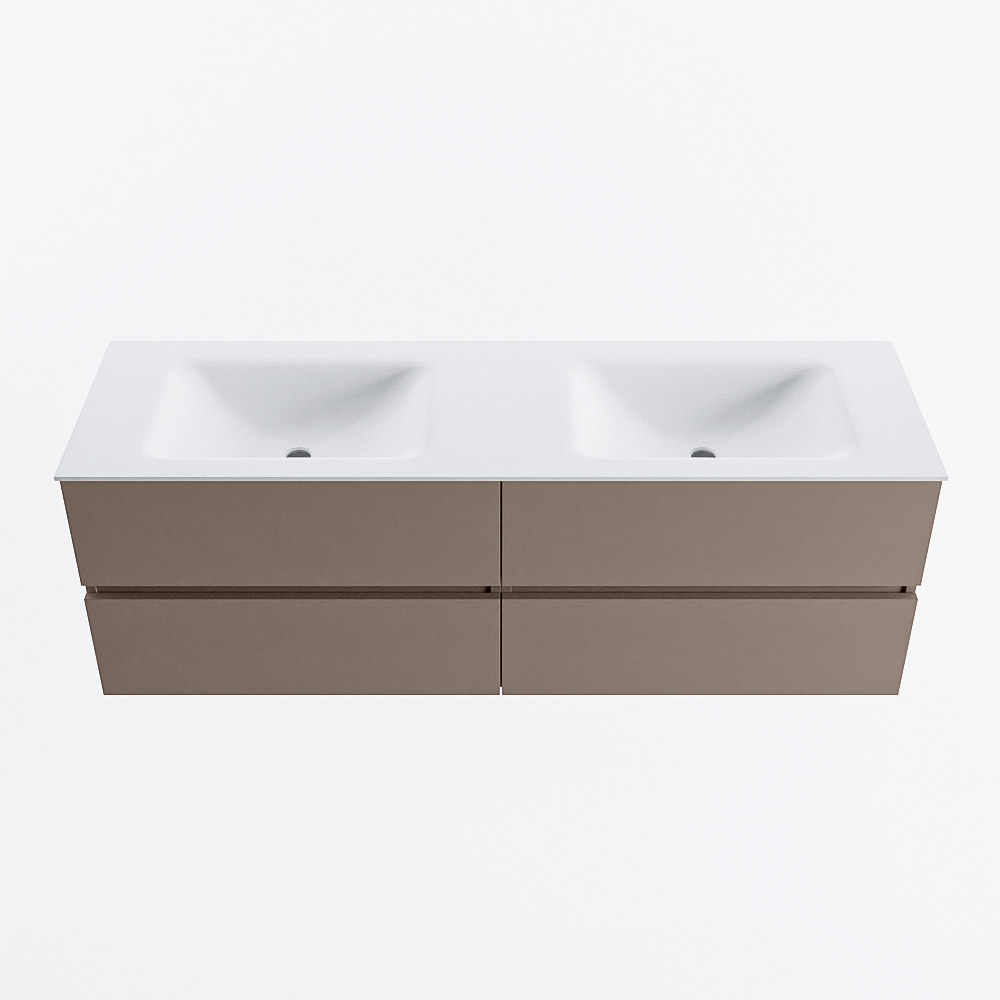 MONDIAZ VICA 150cm mueble de baño Smoke 4 cajones. Lavabo CLOUD Doble 2 orificios, color Talc. 5 MONDIAZ VICA 150cm mueble de baño Smoke 4 cajones. Lavabo CLOUD Doble 2 orificios, color Talc. - Imagen 5
