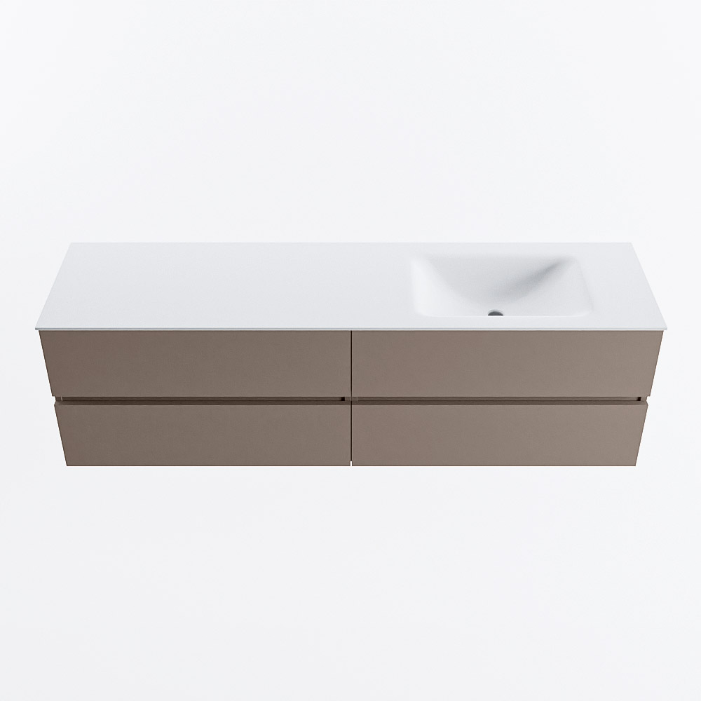 MONDIAZ VICA 170cm mueble de baño Smoke 4 cajones. Lavabo CLOUD Derecho 1 orificio, color Talc. 5 MONDIAZ VICA 170cm mueble de baño Smoke 4 cajones. Lavabo CLOUD Derecho 1 orificio, color Talc. - Imagen 5