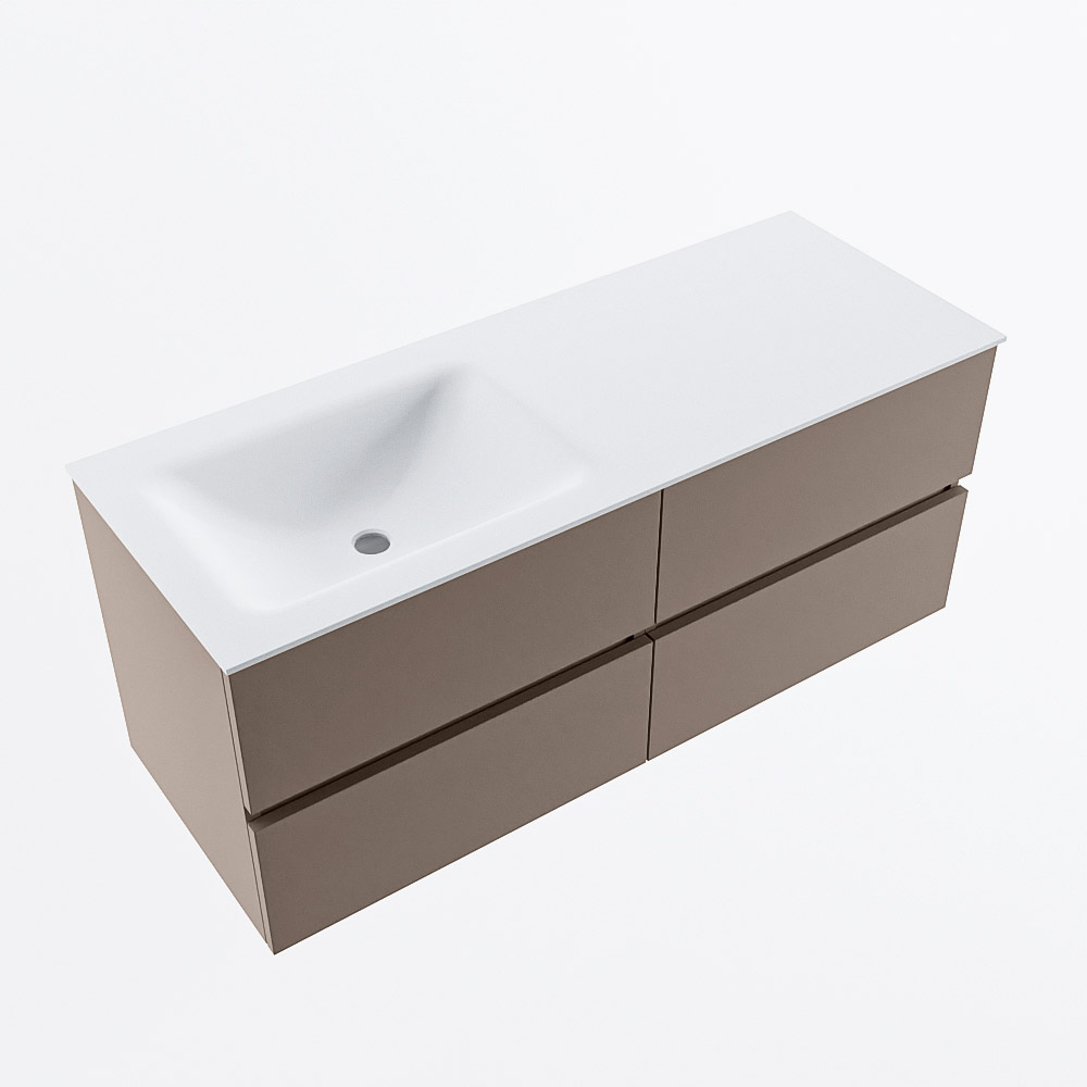 MONDIAZ VICA 120cm mueble de baño Smoke 4 cajones. Lavabo CLOUD Izquierda 1 orificio, color Talc. 6 MONDIAZ VICA 120cm mueble de baño Smoke 4 cajones. Lavabo CLOUD Izquierda 1 orificio, color Talc. - Imagen 6