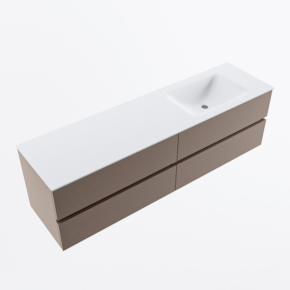 MONDIAZ VICA 170cm mueble de baño Smoke 4 cajones. Lavabo CLOUD Derecho 1 orificio, color Talc. 6 MONDIAZ VICA 170cm mueble de baño Smoke 4 cajones. Lavabo CLOUD Derecho 1 orificio, color Talc. - Imagen 6