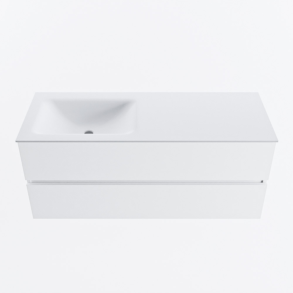 MONDIAZ VICA 120cm mueble de baño Talc 2 cajones. Lavabo CLOUD Izquierda 1 orificio, color Talc. 5 MONDIAZ VICA 120cm mueble de baño Talc 2 cajones. Lavabo CLOUD Izquierda 1 orificio, color Talc. - Imagen 5