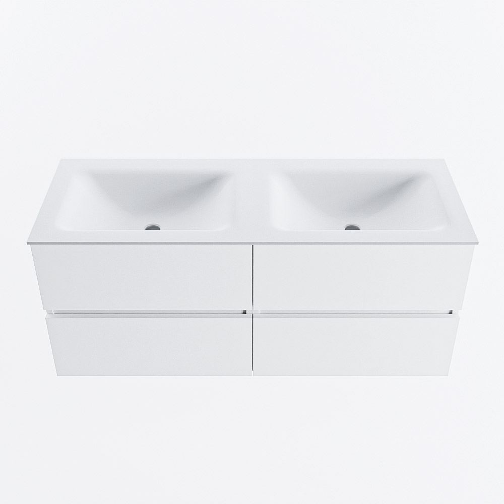 MONDIAZ VICA 120cm mueble de baño Talc 4 cajones. Lavabo CLOUD Doble 2 orificios, color Talc. 5 MONDIAZ VICA 120cm mueble de baño Talc 4 cajones. Lavabo CLOUD Doble 2 orificios, color Talc. - Imagen 5