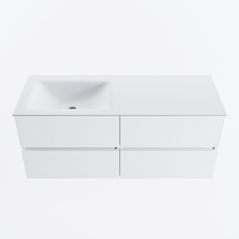 MONDIAZ VICA 120cm mueble de baño Talc 4 cajones. Lavabo CLOUD Izquierda sin orificio, color Talc. 5 MONDIAZ VICA 120cm mueble de baño Talc 4 cajones. Lavabo CLOUD Izquierda sin orificio, color Talc. - Imagen 5