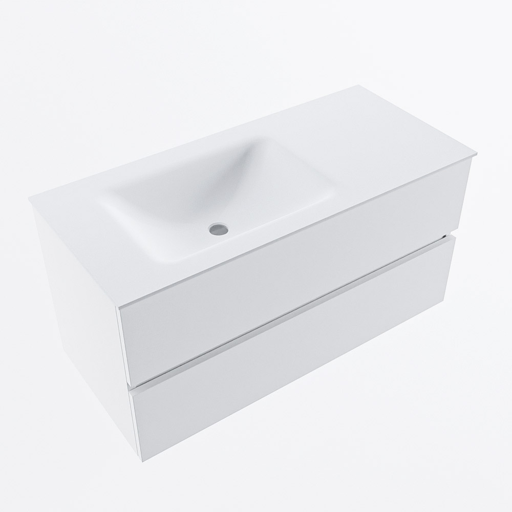 MONDIAZ VICA 100cm mueble de baño Talc 2 cajones. Lavabo CLOUD Izquierda 1 orificio, color Talc. 6 MONDIAZ VICA 100cm mueble de baño Talc 2 cajones. Lavabo CLOUD Izquierda 1 orificio, color Talc. - Imagen 6