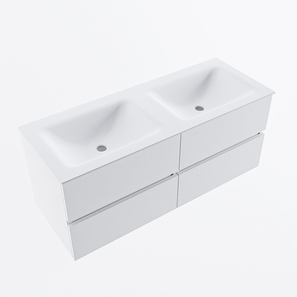 MONDIAZ VICA 120cm mueble de baño Talc 4 cajones. Lavabo CLOUD Doble 2 orificios, color Talc. 6 MONDIAZ VICA 120cm mueble de baño Talc 4 cajones. Lavabo CLOUD Doble 2 orificios, color Talc. - Imagen 6
