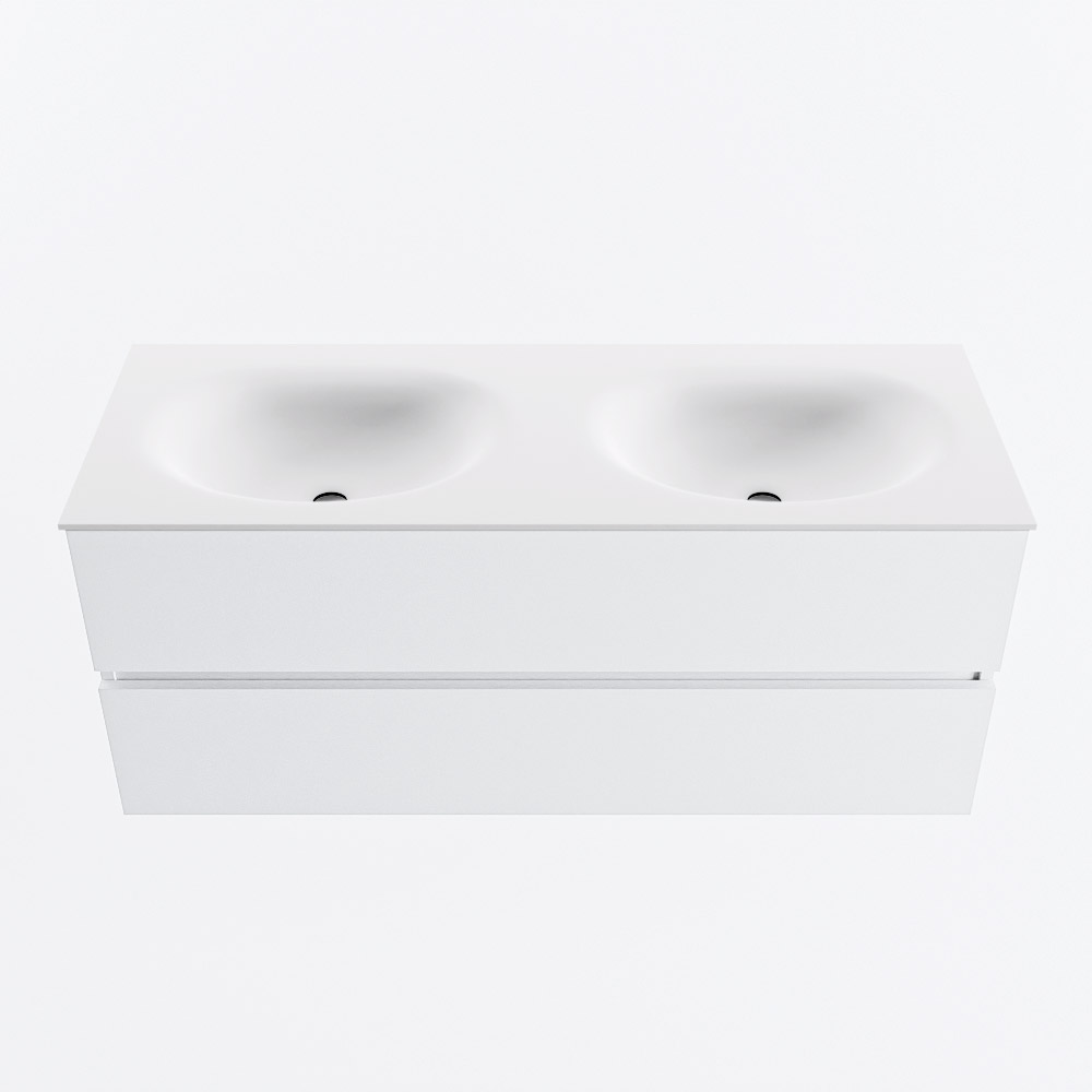 MONDIAZ VICA 120cm mueble de baño Talc 2 cajones. Lavabo MOON Doble 2 orificios, color Talc. 5 MONDIAZ VICA 120cm mueble de baño Talc 2 cajones. Lavabo MOON Doble 2 orificios, color Talc. - Imagen 5