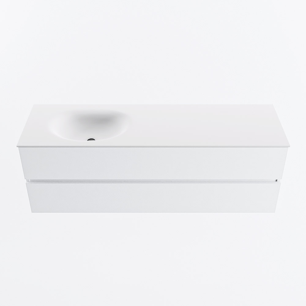 MONDIAZ VICA 150cm mueble de baño Talc 2 cajones. Lavabo MOON Izquierda sin orificio, color Talc. 5 MONDIAZ VICA 150cm mueble de baño Talc 2 cajones. Lavabo MOON Izquierda sin orificio, color Talc. - Imagen 5