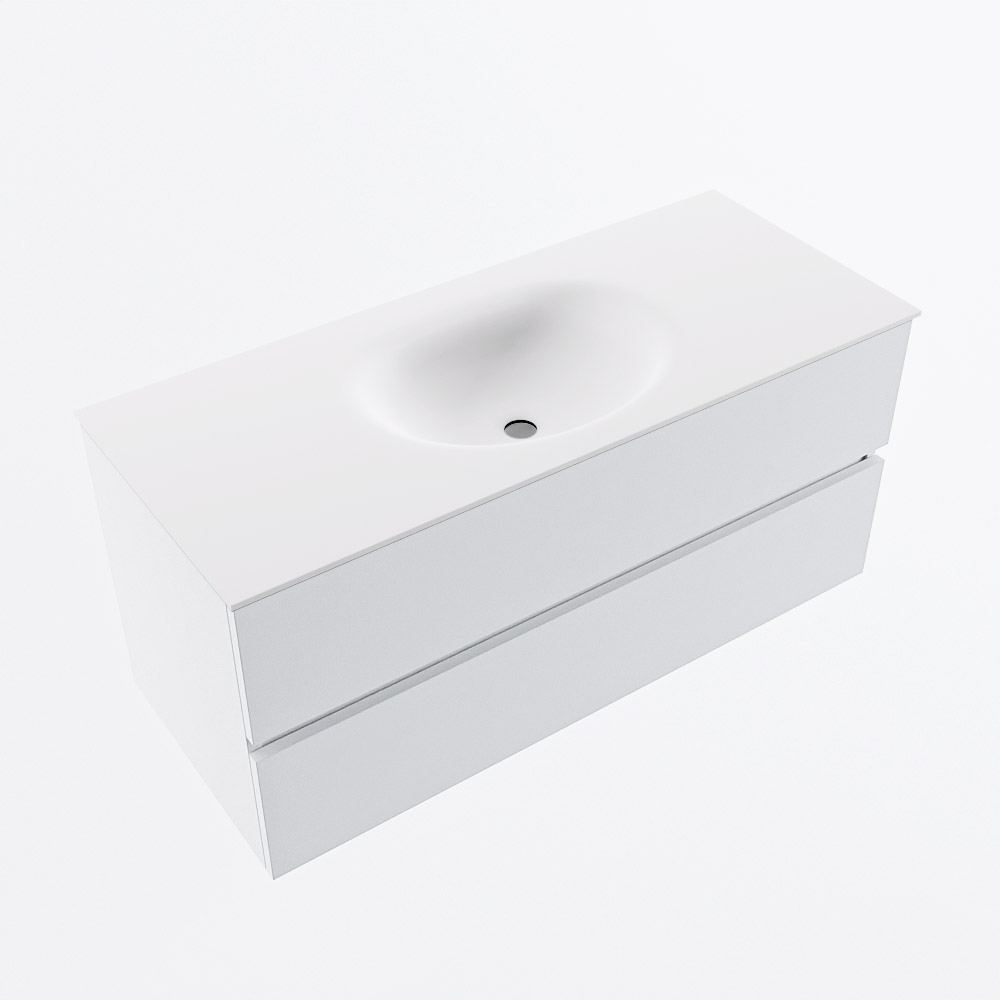 MONDIAZ VICA 110cm mueble de baño Talc 2 cajones. Lavabo MOON Centro sin orificio, color Talc. 6 MONDIAZ VICA 110cm mueble de baño Talc 2 cajones. Lavabo MOON Centro sin orificio, color Talc. - Imagen 6