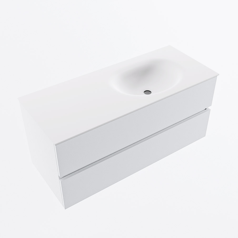 MONDIAZ VICA 110cm mueble de baño Talc 2 cajones. Lavabo MOON Derecho sin orificio, color Talc. 6 MONDIAZ VICA 110cm mueble de baño Talc 2 cajones. Lavabo MOON Derecho sin orificio, color Talc. - Imagen 6