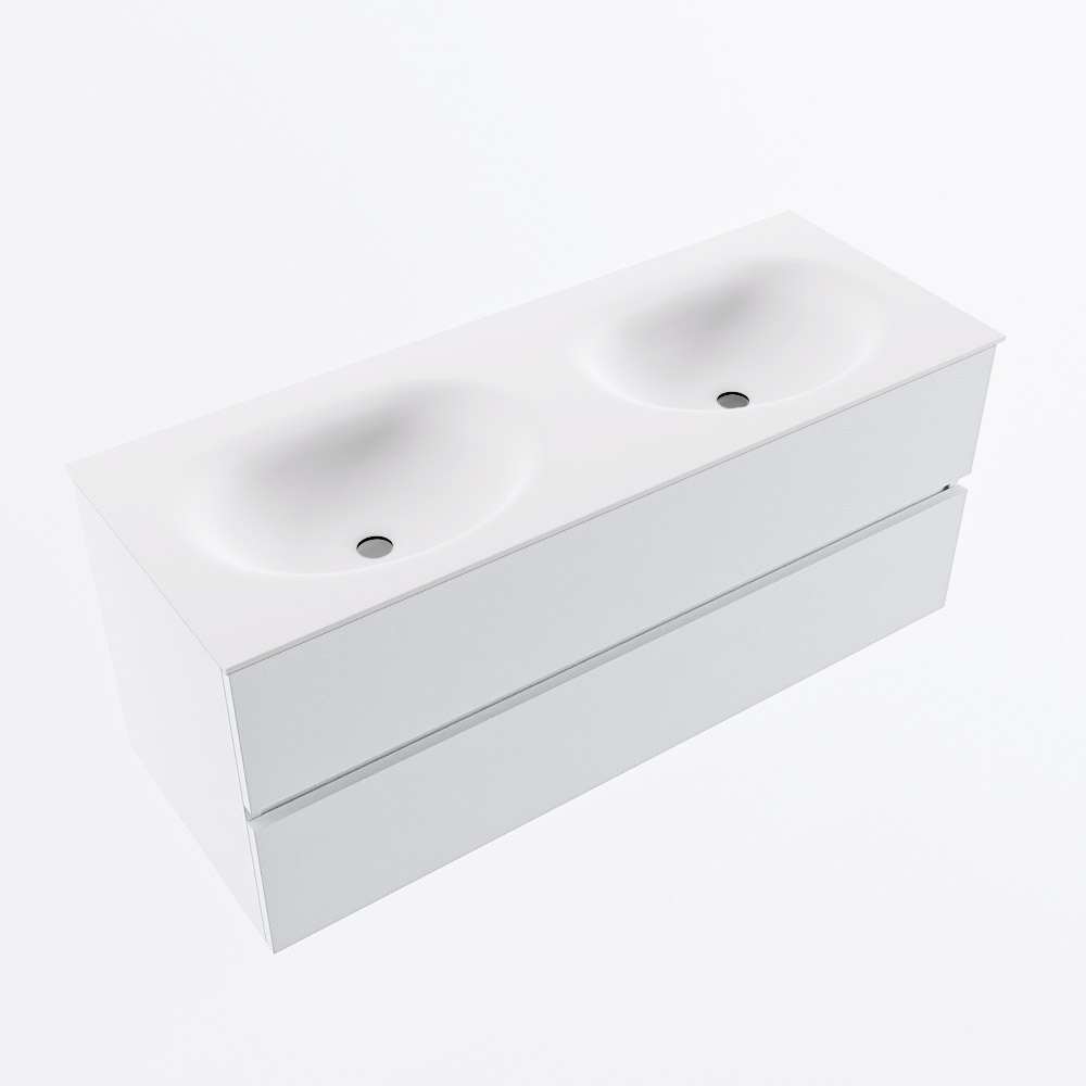 MONDIAZ VICA 120cm mueble de baño Talc 2 cajones. Lavabo MOON Doble 2 orificios, color Talc. 6 MONDIAZ VICA 120cm mueble de baño Talc 2 cajones. Lavabo MOON Doble 2 orificios, color Talc. - Imagen 6