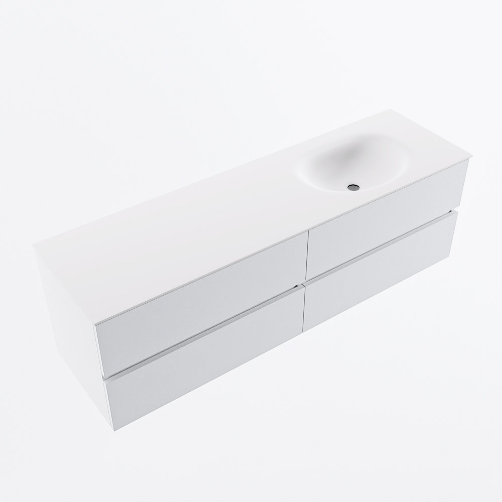MONDIAZ VICA 160cm mueble de baño Talc 4 cajones. Lavabo MOON Derecho 1 orificio, color Talc. 6 MONDIAZ VICA 160cm mueble de baño Talc 4 cajones. Lavabo MOON Derecho 1 orificio, color Talc. - Imagen 6