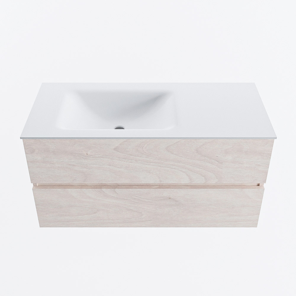 MONDIAZ VICA 100cm mueble de baño Underlayment 2 cajones. Lavabo CLOUD Izquierda 1 orificio, color Talc. 5 MONDIAZ VICA 100cm mueble de baño Underlayment 2 cajones. Lavabo CLOUD Izquierda 1 orificio, color Talc. - Imagen 5