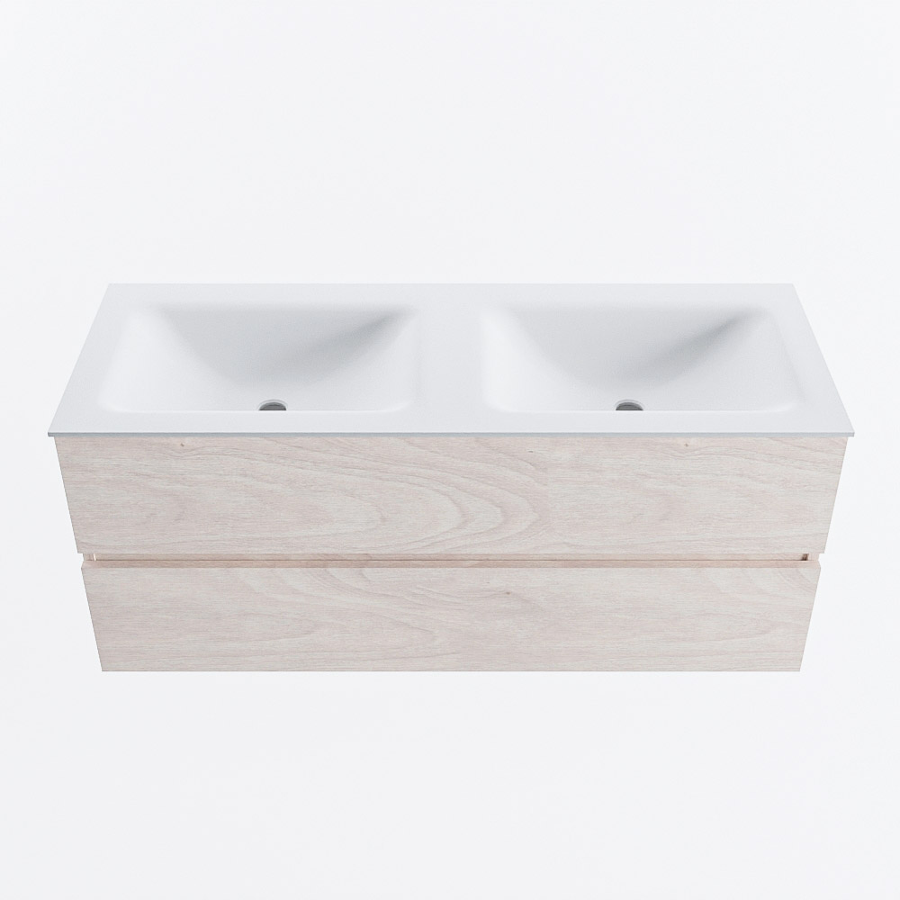 MONDIAZ VICA 120cm mueble de baño Underlayment 2 cajones. Lavabo CLOUD Doble sin orificio, color Talc. 5 MONDIAZ VICA 120cm mueble de baño Underlayment 2 cajones. Lavabo CLOUD Doble sin orificio, color Talc. - Imagen 5