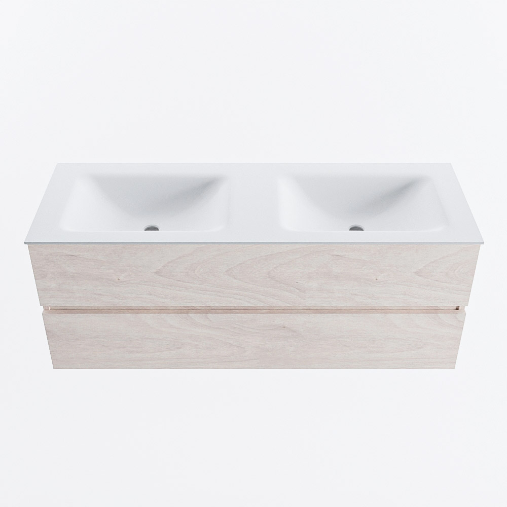 MONDIAZ VICA 130cm mueble de baño Underlayment 2 cajones. Lavabo CLOUD Doble sin orificio, color Talc. 5 MONDIAZ VICA 130cm mueble de baño Underlayment 2 cajones. Lavabo CLOUD Doble sin orificio, color Talc. - Imagen 5