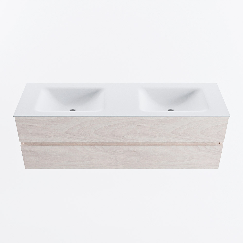 MONDIAZ VICA 150cm mueble de baño Underlayment 2 cajones. Lavabo CLOUD Doble 2 orificios, color Talc. 5 MONDIAZ VICA 150cm mueble de baño Underlayment 2 cajones. Lavabo CLOUD Doble 2 orificios, color Talc. - Imagen 5