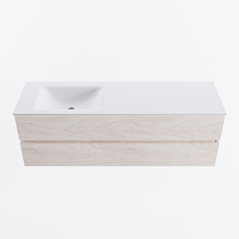 MONDIAZ VICA 150cm mueble de baño Underlayment 2 cajones. Lavabo CLOUD Izquierda sin orificio, color Talc. 5 MONDIAZ VICA 150cm mueble de baño Underlayment 2 cajones. Lavabo CLOUD Izquierda sin orificio, color Talc. - Imagen 5