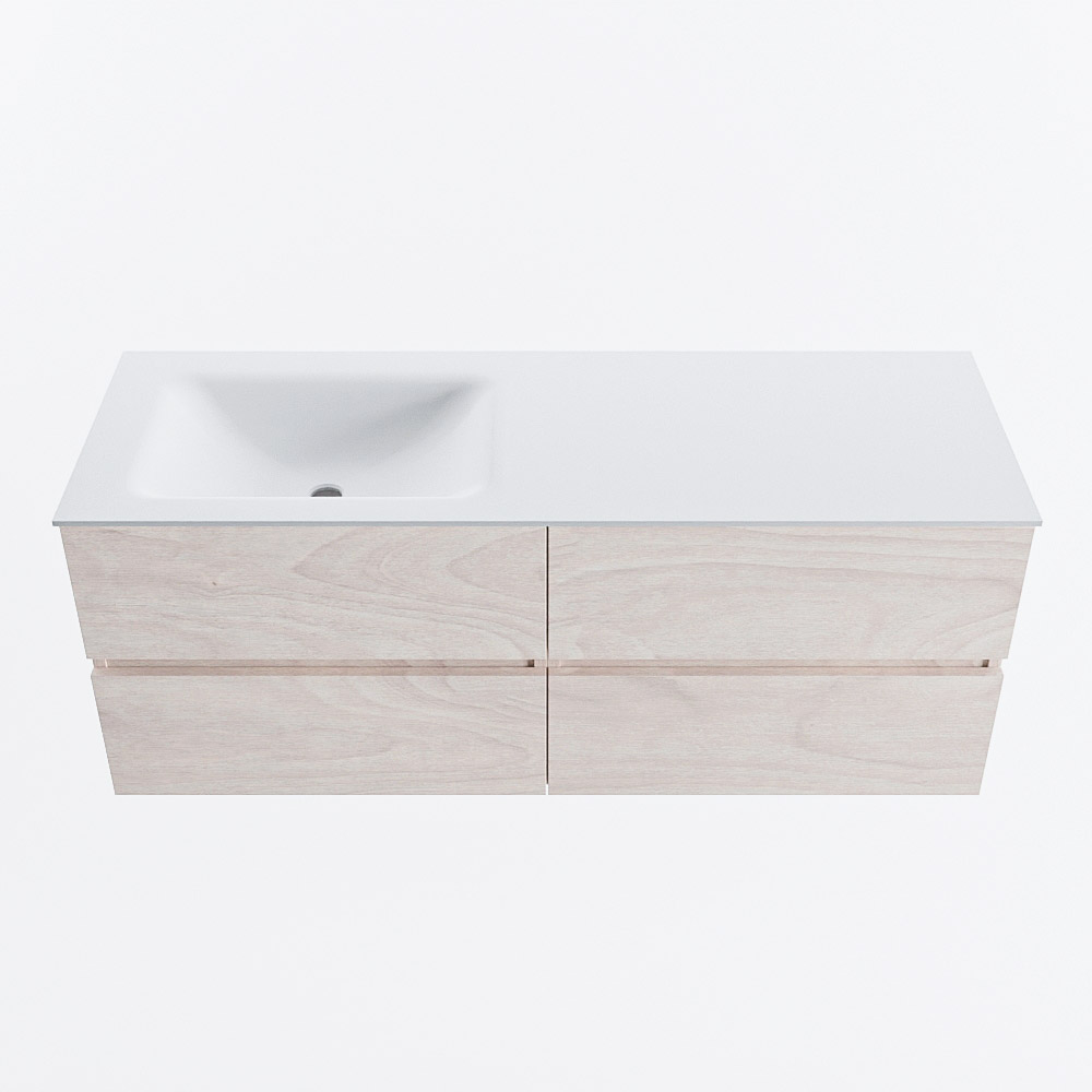 MONDIAZ VICA 130cm mueble de baño Underlayment 4 cajones. Lavabo CLOUD Izquierda 1 orificio, color Talc. 5 MONDIAZ VICA 130cm mueble de baño Underlayment 4 cajones. Lavabo CLOUD Izquierda 1 orificio, color Talc. - Imagen 5