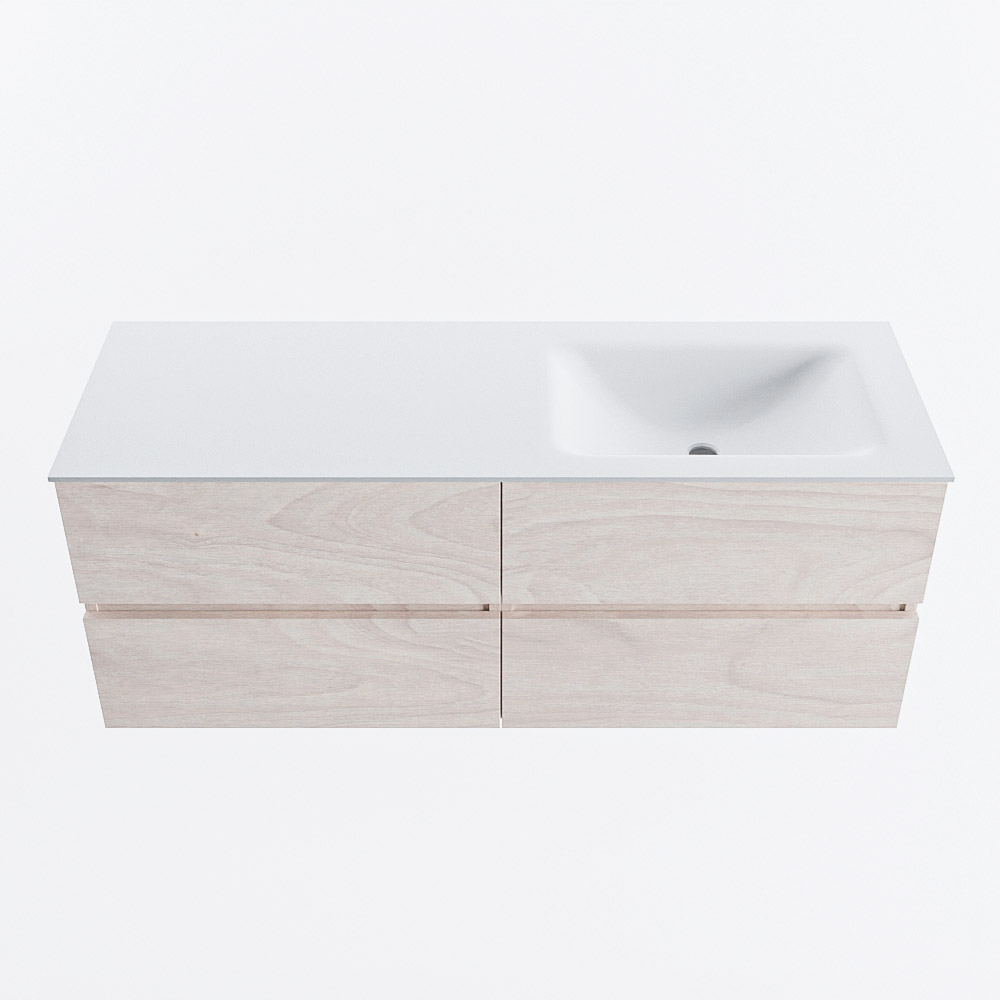MONDIAZ VICA 130cm mueble de baño Underlayment 4 cajones. Lavabo CLOUD Derecho 1 orificio, color Talc. 5 MONDIAZ VICA 130cm mueble de baño Underlayment 4 cajones. Lavabo CLOUD Derecho 1 orificio, color Talc. - Imagen 5