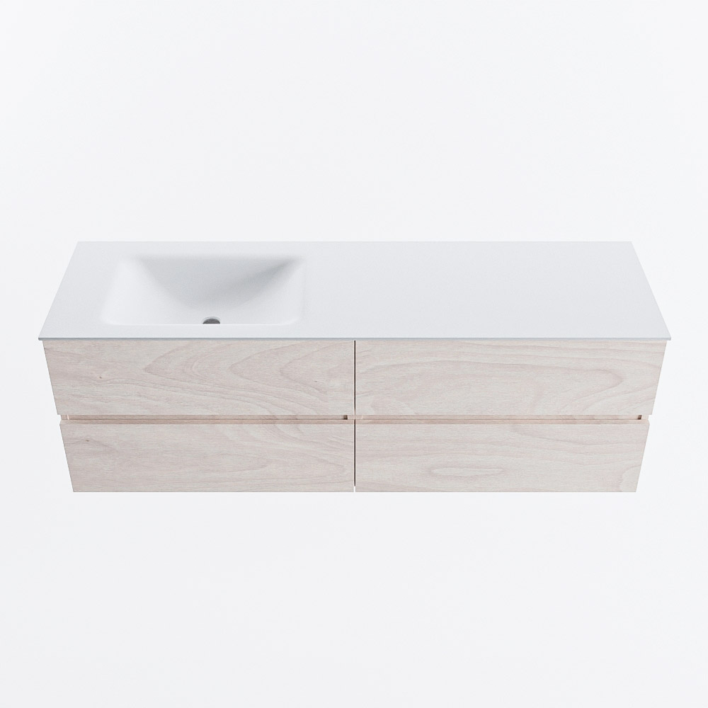 MONDIAZ VICA 150cm mueble de baño Underlayment 4 cajones. Lavabo CLOUD Izquierda 1 orificio, color Talc. 5 MONDIAZ VICA 150cm mueble de baño Underlayment 4 cajones. Lavabo CLOUD Izquierda 1 orificio, color Talc. - Imagen 5