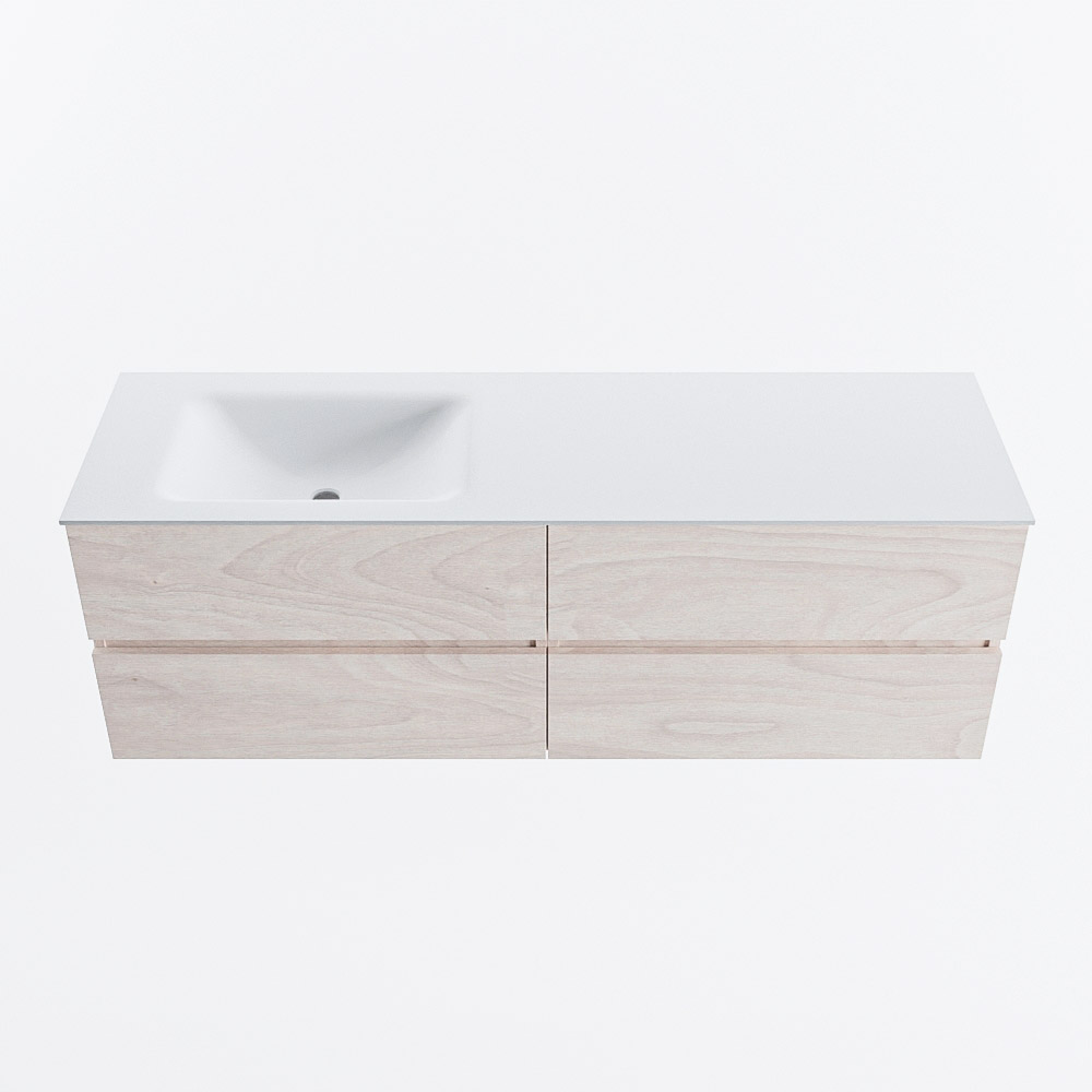 MONDIAZ VICA 150cm mueble de baño Underlayment 4 cajones. Lavabo CLOUD Izquierda sin orificio, color Talc. 5 MONDIAZ VICA 150cm mueble de baño Underlayment 4 cajones. Lavabo CLOUD Izquierda sin orificio, color Talc. - Imagen 5