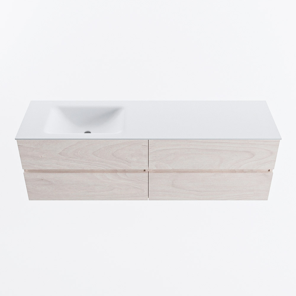 MONDIAZ VICA 160cm mueble de baño Underlayment 4 cajones. Lavabo CLOUD Izquierda 1 orificio, color Talc. 5 MONDIAZ VICA 160cm mueble de baño Underlayment 4 cajones. Lavabo CLOUD Izquierda 1 orificio, color Talc. - Imagen 5