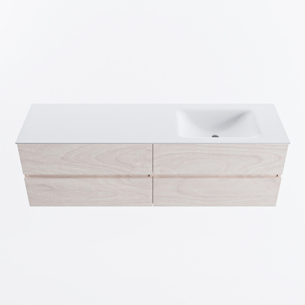 MONDIAZ VICA 160cm mueble de baño Underlayment 4 cajones. Lavabo CLOUD Derecho sin orificio, color Talc. 5 MONDIAZ VICA 160cm mueble de baño Underlayment 4 cajones. Lavabo CLOUD Derecho sin orificio, color Talc. - Imagen 5