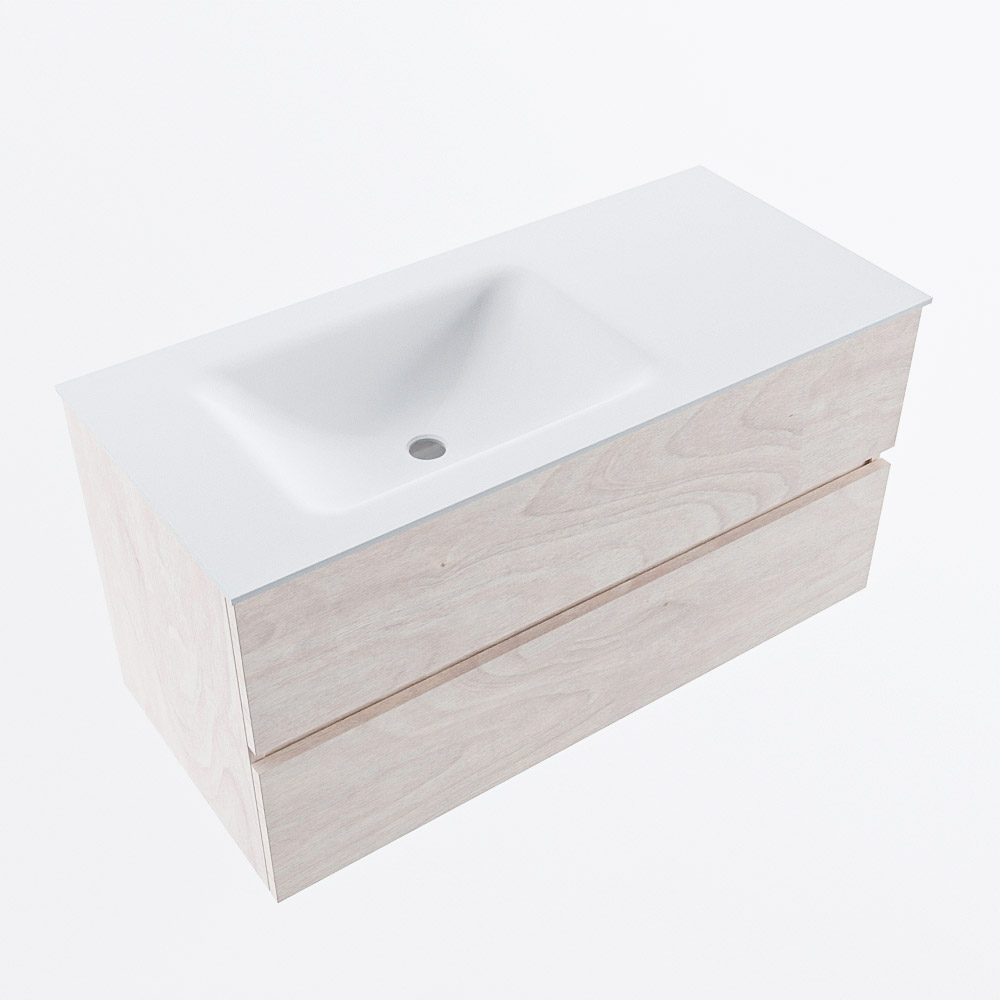 MONDIAZ VICA 100cm mueble de baño Underlayment 2 cajones. Lavabo CLOUD Izquierda 1 orificio, color Talc. 6 MONDIAZ VICA 100cm mueble de baño Underlayment 2 cajones. Lavabo CLOUD Izquierda 1 orificio, color Talc. - Imagen 6