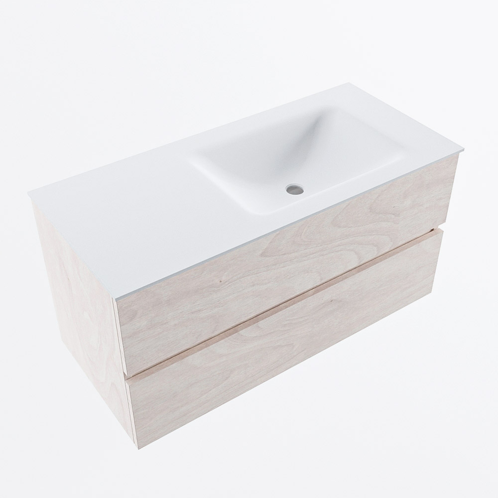 MONDIAZ VICA 100cm mueble de baño Underlayment 2 cajones. Lavabo CLOUD Derecho 1 orificio, color Talc. 6 MONDIAZ VICA 100cm mueble de baño Underlayment 2 cajones. Lavabo CLOUD Derecho 1 orificio, color Talc. - Imagen 6