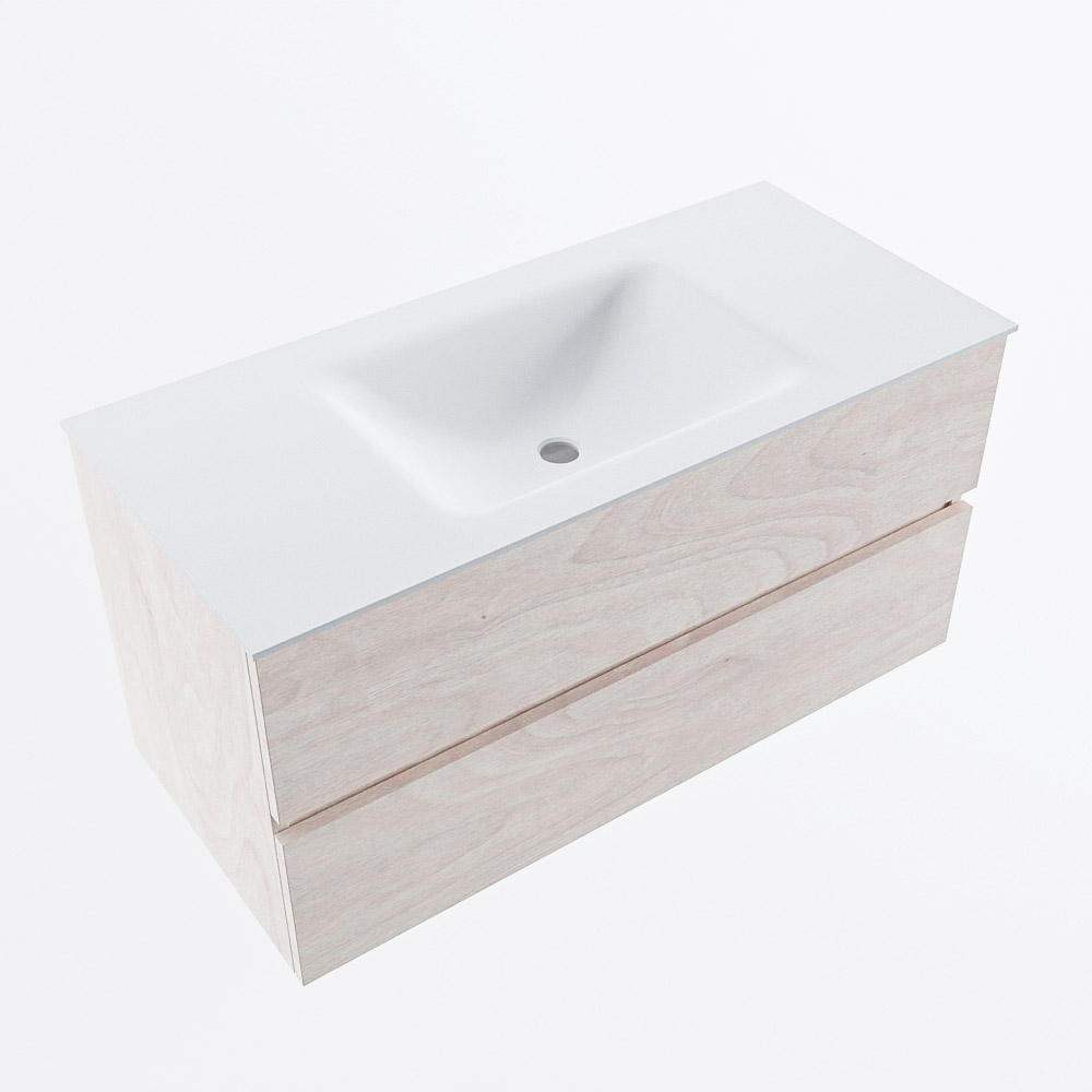MONDIAZ VICA 100cm mueble de baño Underlayment 2 cajones. Lavabo CLOUD Centro sin orificio, color Talc. 6 MONDIAZ VICA 100cm mueble de baño Underlayment 2 cajones. Lavabo CLOUD Centro sin orificio, color Talc. - Imagen 6
