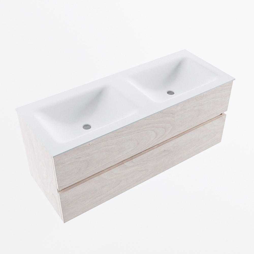 MONDIAZ VICA 120cm mueble de baño Underlayment 2 cajones. Lavabo CLOUD Doble sin orificio, color Talc. 6 MONDIAZ VICA 120cm mueble de baño Underlayment 2 cajones. Lavabo CLOUD Doble sin orificio, color Talc. - Imagen 6
