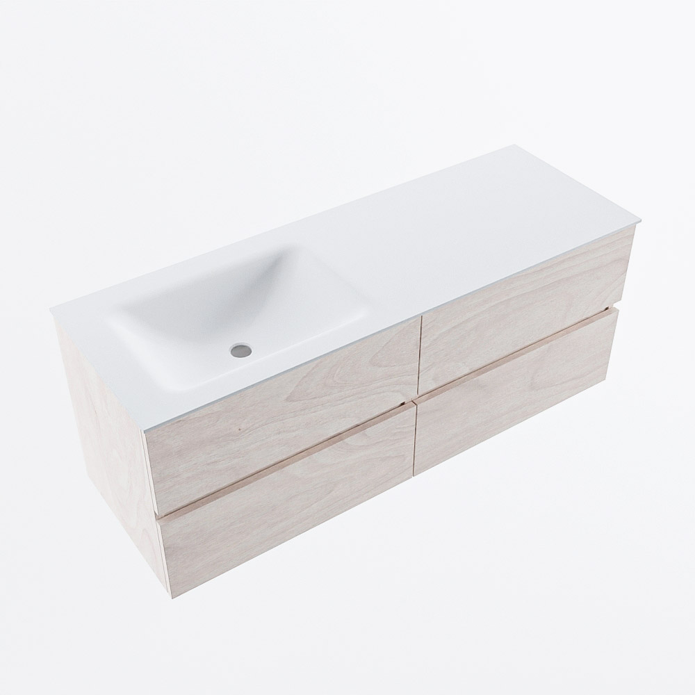 MONDIAZ VICA 130cm mueble de baño Underlayment 4 cajones. Lavabo CLOUD Izquierda 1 orificio, color Talc. 6 MONDIAZ VICA 130cm mueble de baño Underlayment 4 cajones. Lavabo CLOUD Izquierda 1 orificio, color Talc. - Imagen 6