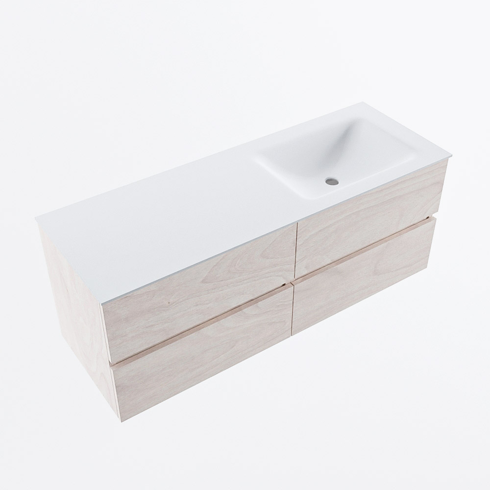 MONDIAZ VICA 130cm mueble de baño Underlayment 4 cajones. Lavabo CLOUD Derecho 1 orificio, color Talc. 6 MONDIAZ VICA 130cm mueble de baño Underlayment 4 cajones. Lavabo CLOUD Derecho 1 orificio, color Talc. - Imagen 6