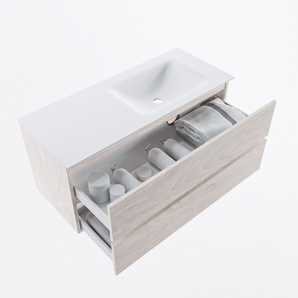MONDIAZ VICA 110cm mueble de baño Underlayment 2 cajones. Lavabo CLOUD Derecho 1 orificio, color Talc. 7 MONDIAZ VICA 110cm mueble de baño Underlayment 2 cajones. Lavabo CLOUD Derecho 1 orificio, color Talc. - Imagen 7