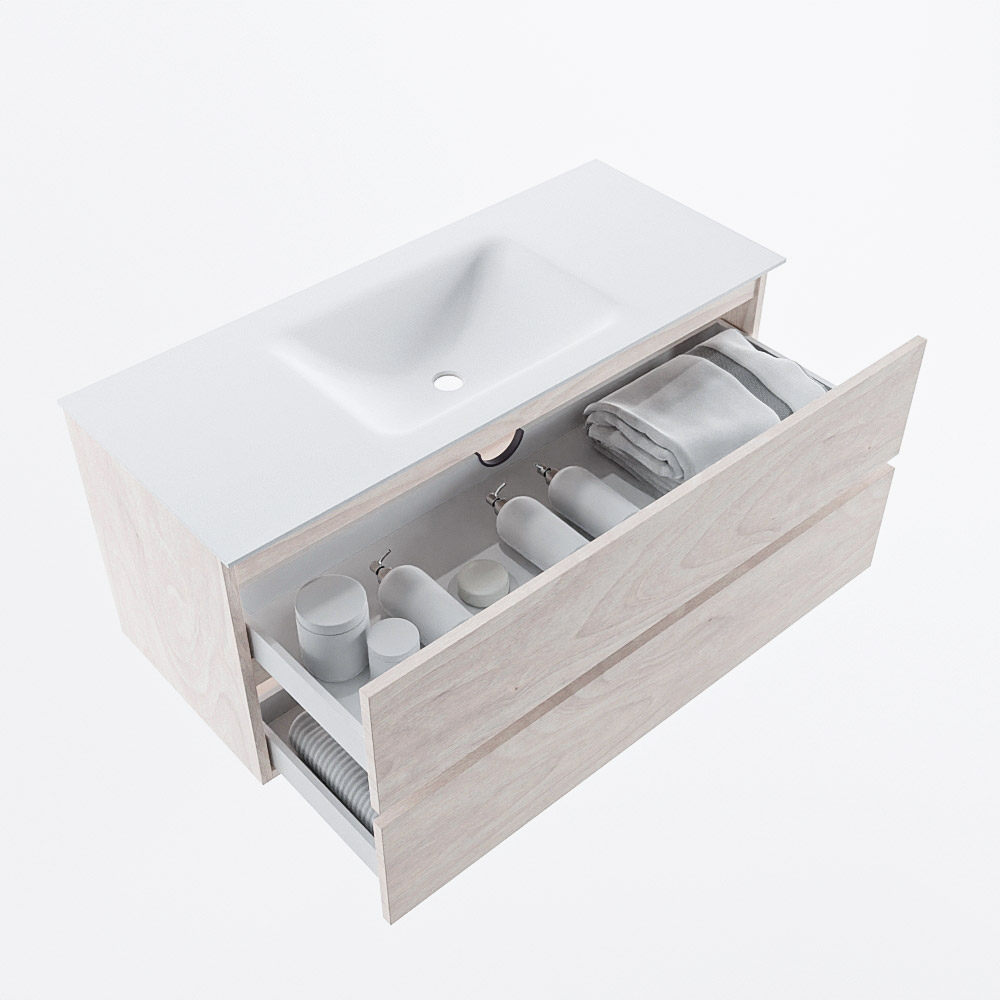 MONDIAZ VICA 110cm mueble de baño Underlayment 2 cajones. Lavabo CLOUD Centro sin orificio, color Talc. 7 MONDIAZ VICA 110cm mueble de baño Underlayment 2 cajones. Lavabo CLOUD Centro sin orificio, color Talc. - Imagen 7
