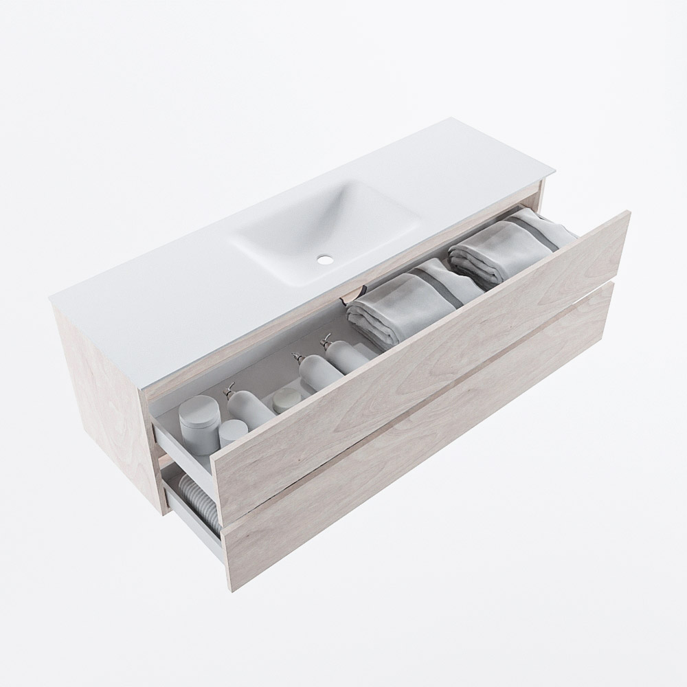 MONDIAZ VICA 150cm mueble de baño Underlayment 2 cajones. Lavabo CLOUD Centro 1 orificio, color Talc. 7 MONDIAZ VICA 150cm mueble de baño Underlayment 2 cajones. Lavabo CLOUD Centro 1 orificio, color Talc. - Imagen 7