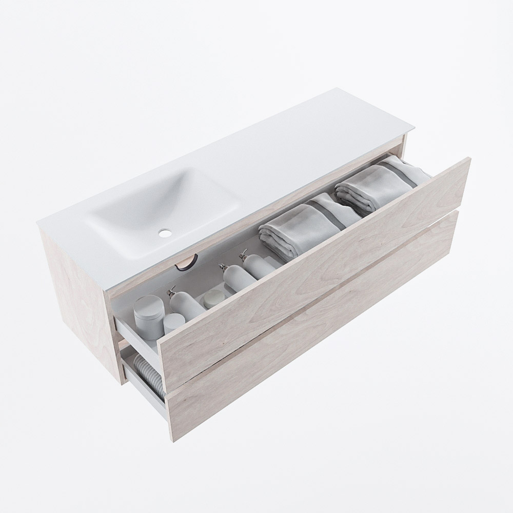 MONDIAZ VICA 150cm mueble de baño Underlayment 2 cajones. Lavabo CLOUD Izquierda sin orificio, color Talc. 7 MONDIAZ VICA 150cm mueble de baño Underlayment 2 cajones. Lavabo CLOUD Izquierda sin orificio, color Talc. - Imagen 7